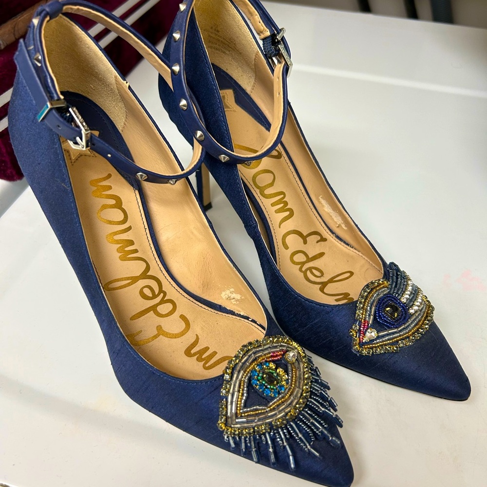Sam Edelman blue pump heels